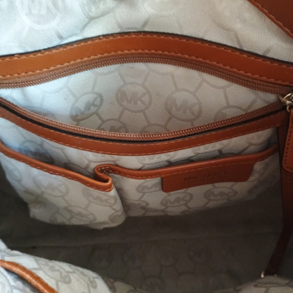 Michael Kors Striped Navy and Tan Women's Bag - Picture 12 of 16